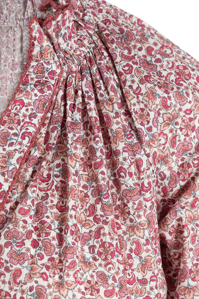 Close up product shot of the Lele Dress in Indian Floral
