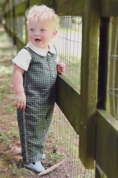 Jonathan Romper in Eucalipto Check