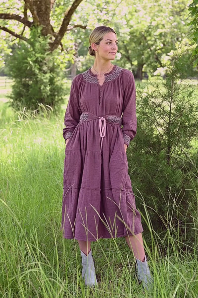 Lucy Dress in Vintage Wine